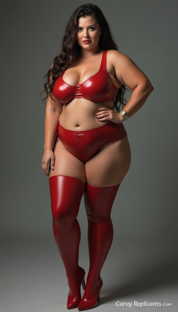 curvy replicants red latex