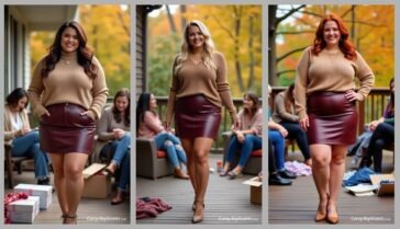 Curvy Replicants Leather Skirts & Sweaters